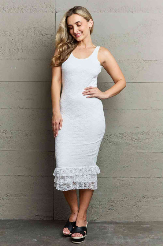 Ruffle Bodycon Midi