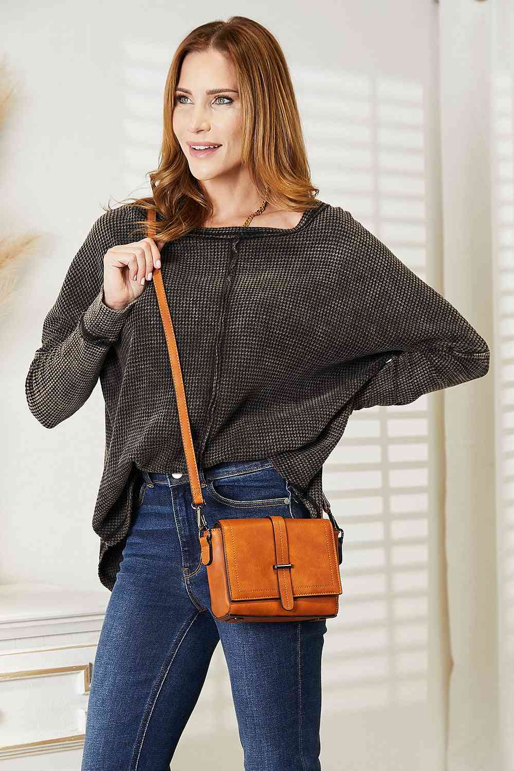 SHOMICO PU Leather Crossbody Bag